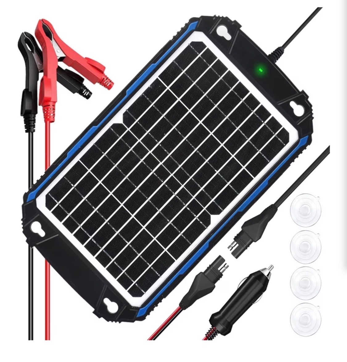 Waterproof 12W 12V Solar Battery Charger & Maintainer Pro, Built-In Ultrasmart M
