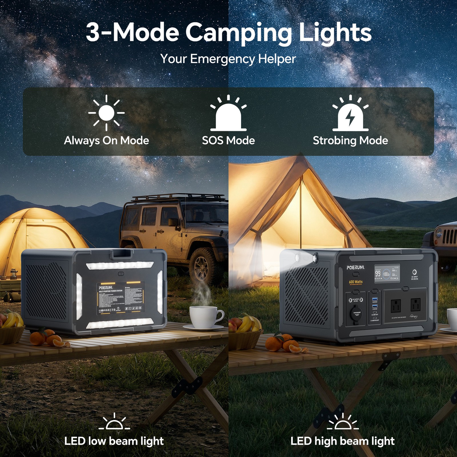 600W 519Wh Power Station Portable Solar Generator RV Backup Battery Camping