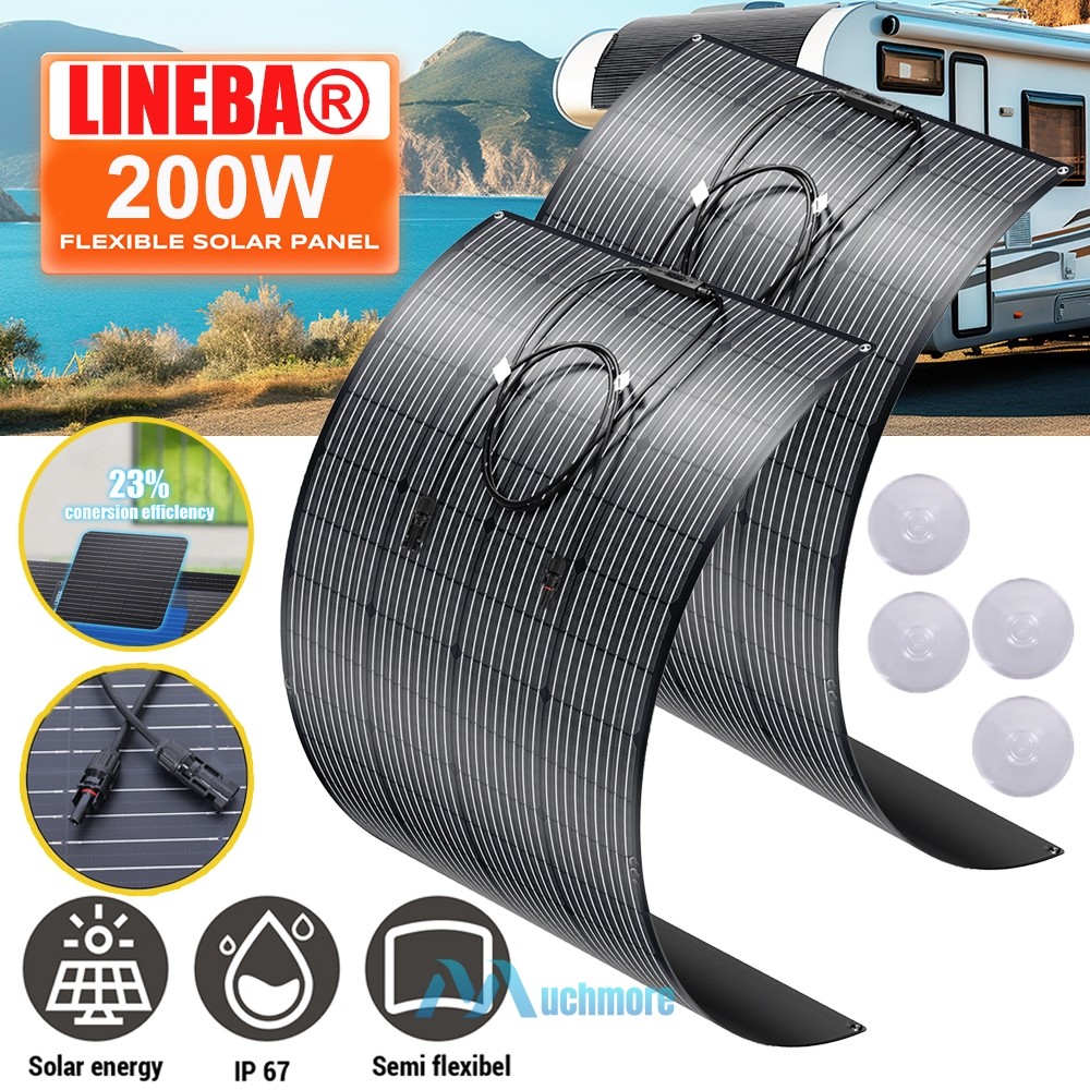 400W 200W 18V Semi-flexible Mono Solar Panel Kit RV/Car battery/Home Off-Grid