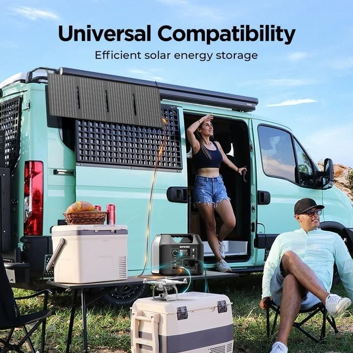40W Solar Panel Included – 300W Portable Generator for Camping & Emergency Use