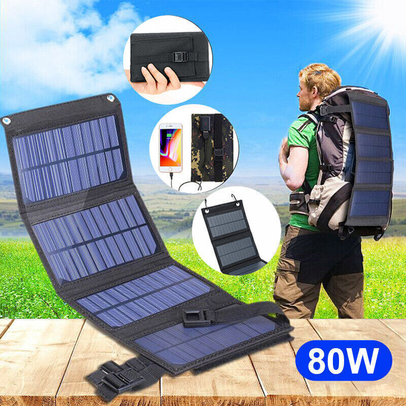 Folding PV Power Outdoor Camping Hiking USB Phone Charger Portable Solar Panel，