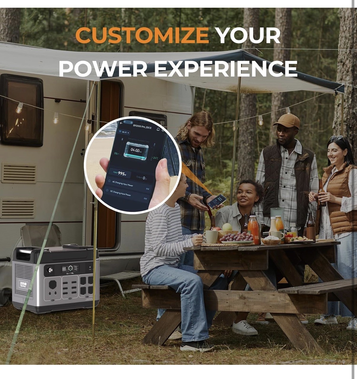 OUKITEL P2001 Plus Portable Power Station 2400W/2048Wh Solar Generator LFBattery
