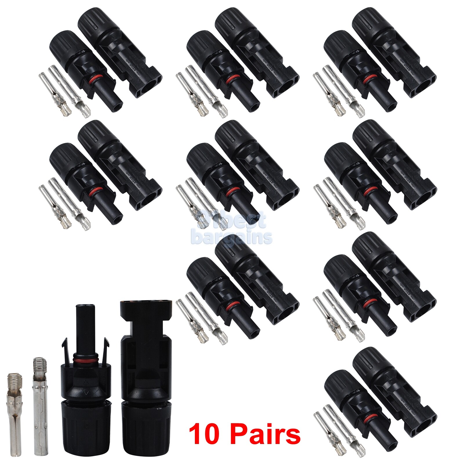 10Pair Solar Connector for MC4 1000V 30A UV Resistant IP67 Male Female Connector