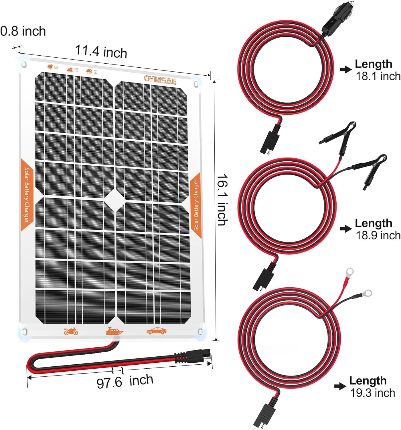 20W 12V Solar Battery Charger Waterproof for Car Boat RV