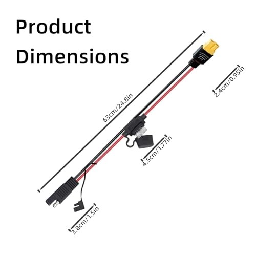 10AWG SAE to XT60 Connector Extension Cable with 15A&20A 10AWG SAE TO XT60–2FT