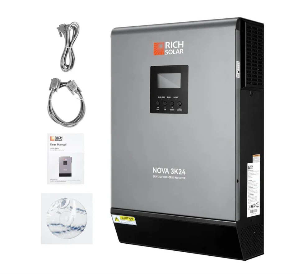 Complete Off-Grid Solar Kit – 3,000W 120V/24VDC [5.12-7.68kWh Battery Bank]