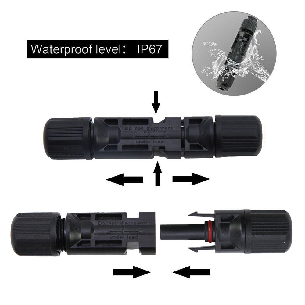 5 Pairs MC4 Male Female Solar Panel Wire Cable Connectors Waterproof Set For DIY