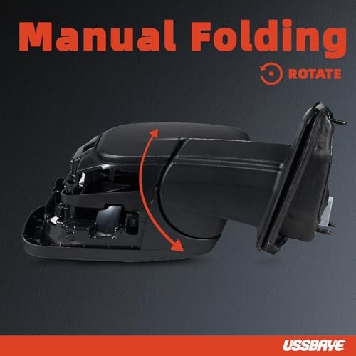 Side Mirror Assembly Compatible with 2022 R – 3 Pins & Textured Black &Primed