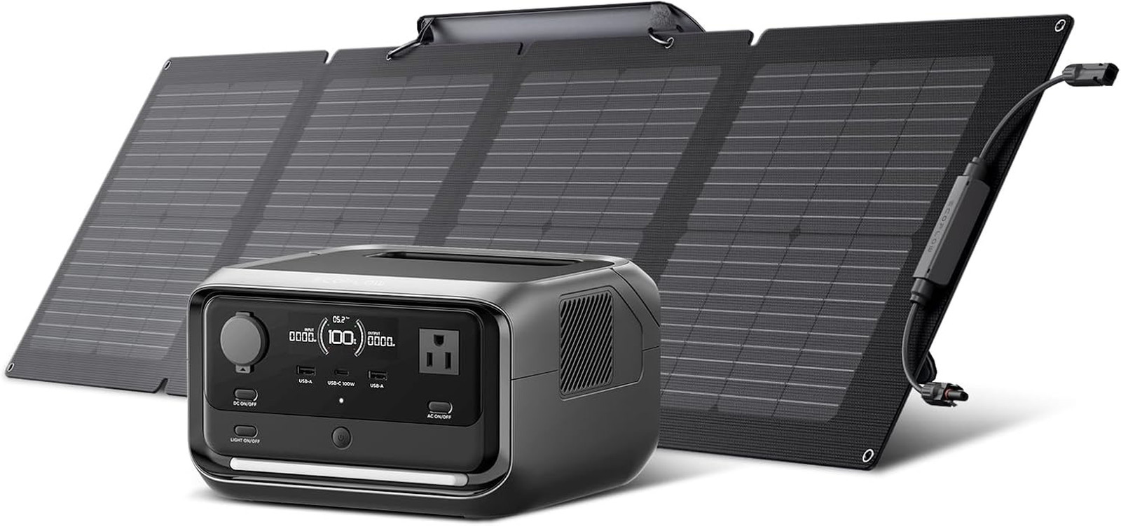 EF ECOFLOW Solar Generator RIVER 3 plus with 110W Solar Panel, 286Wh Portable Po