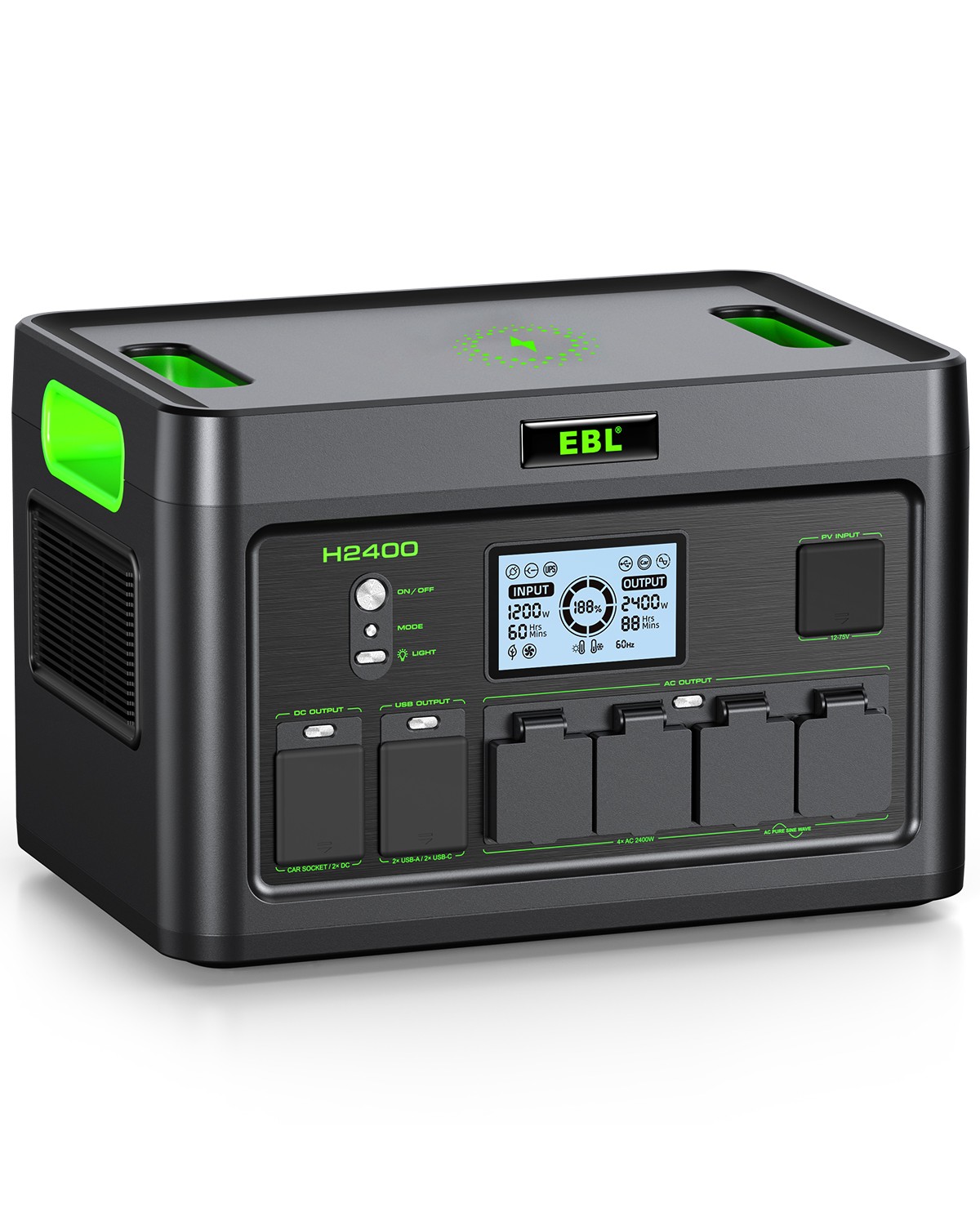Portable Power Station 2400W for Home Backup Power Outages and Outdoor Camping