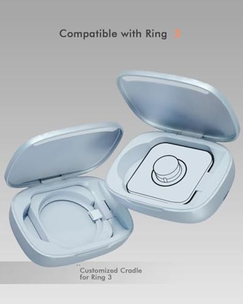Updated Charging Case Compatible with Oura Ring 4 & 3 Charger, Ring4/3 Blue