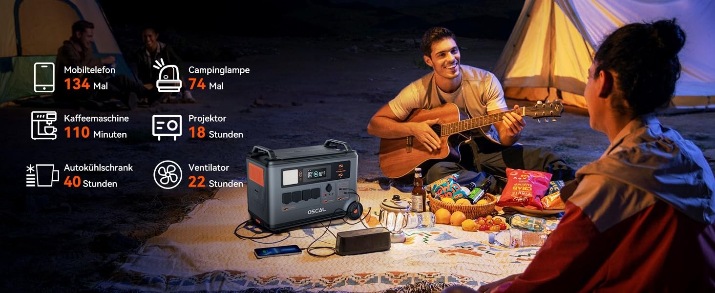 3600Wh Portable Power Station PowerMax 6000 6000W LiFePO4 Solargenerator OSCAL