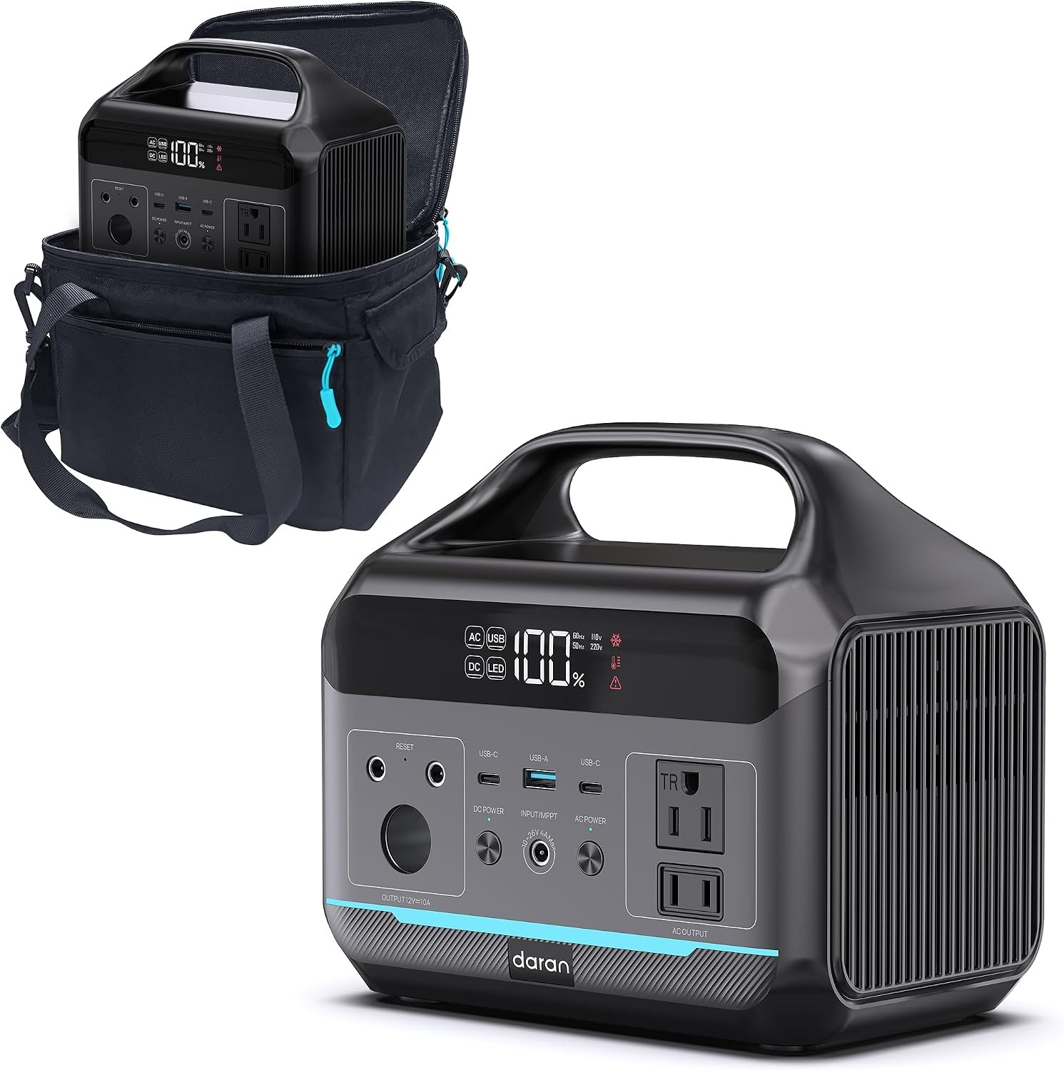 DARAN Portable Power Station 89.6Wh LiFePO4 Battery 100W(200W Peak Solar Power