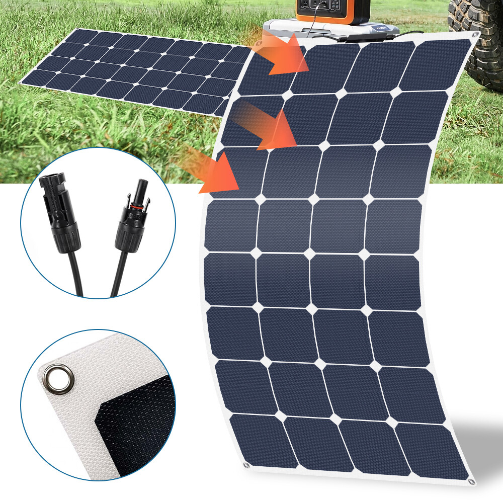 200 300W Watt Flexible Mono Solar Panel 12V Battery Charge Home RV Boat Off Grid