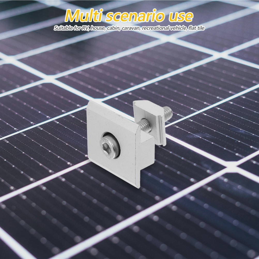4 Pcs Solar Panel Install Hardware Mid Clamps Brackets Rv Mounts