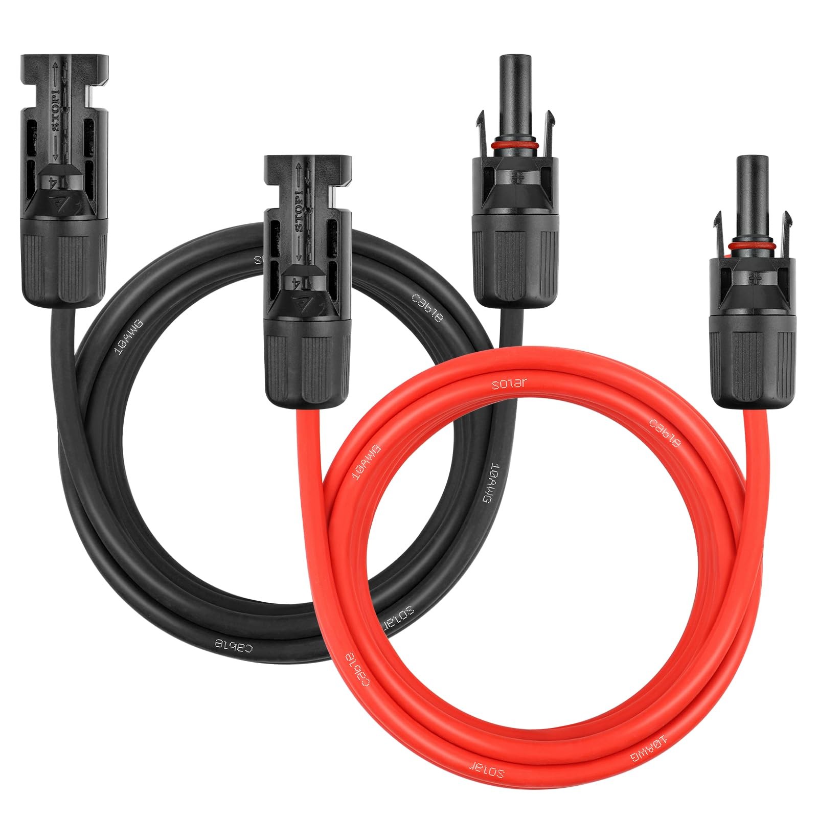 Solar Panel Extension Cable – 10AWG 10FT Solar Wire Cord 10 Gauge PV Wire with F