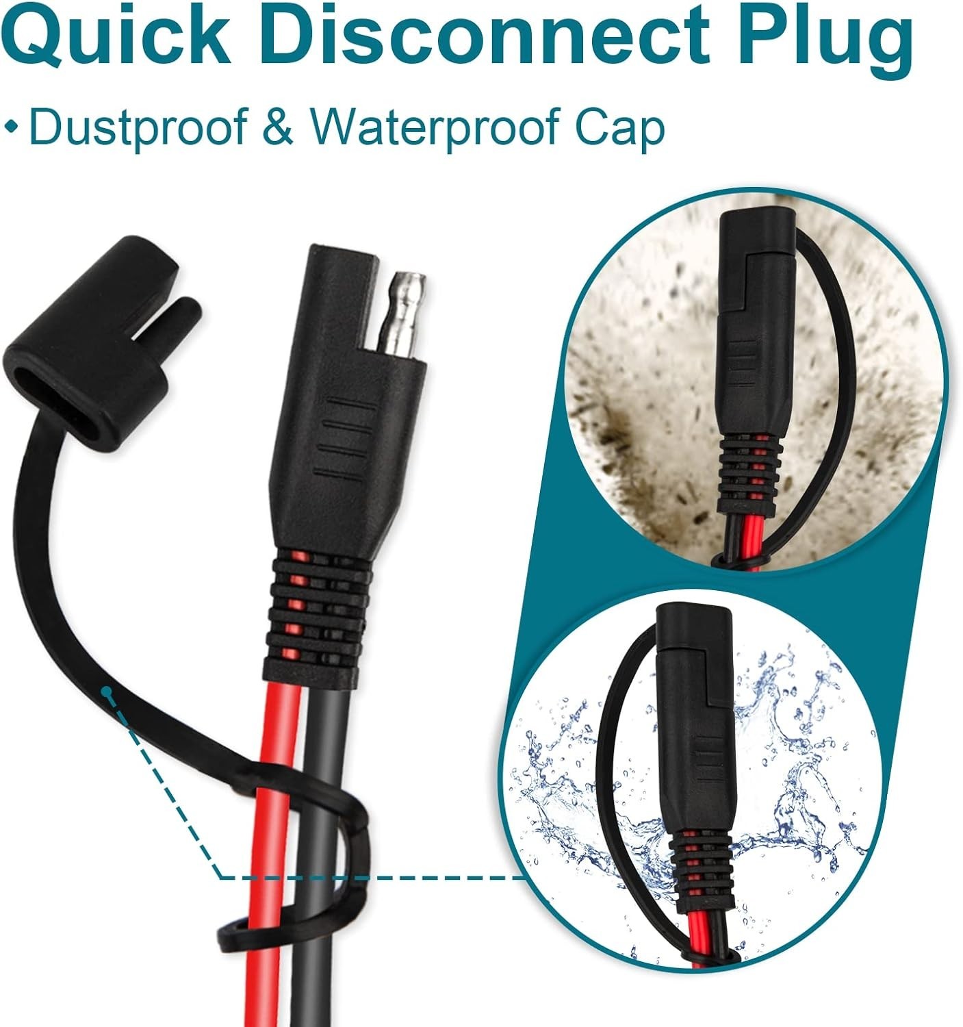 SAE Extension Cable 4FT 16AWG – Weatherproof Connector for Automotive & RV