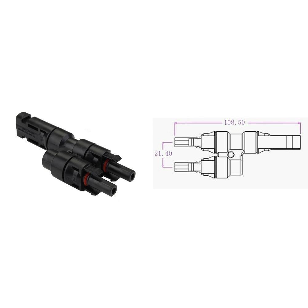 Solar Panel T Y Branch Connector 2 to 1 MMF FFM Splitter Coupler 30A