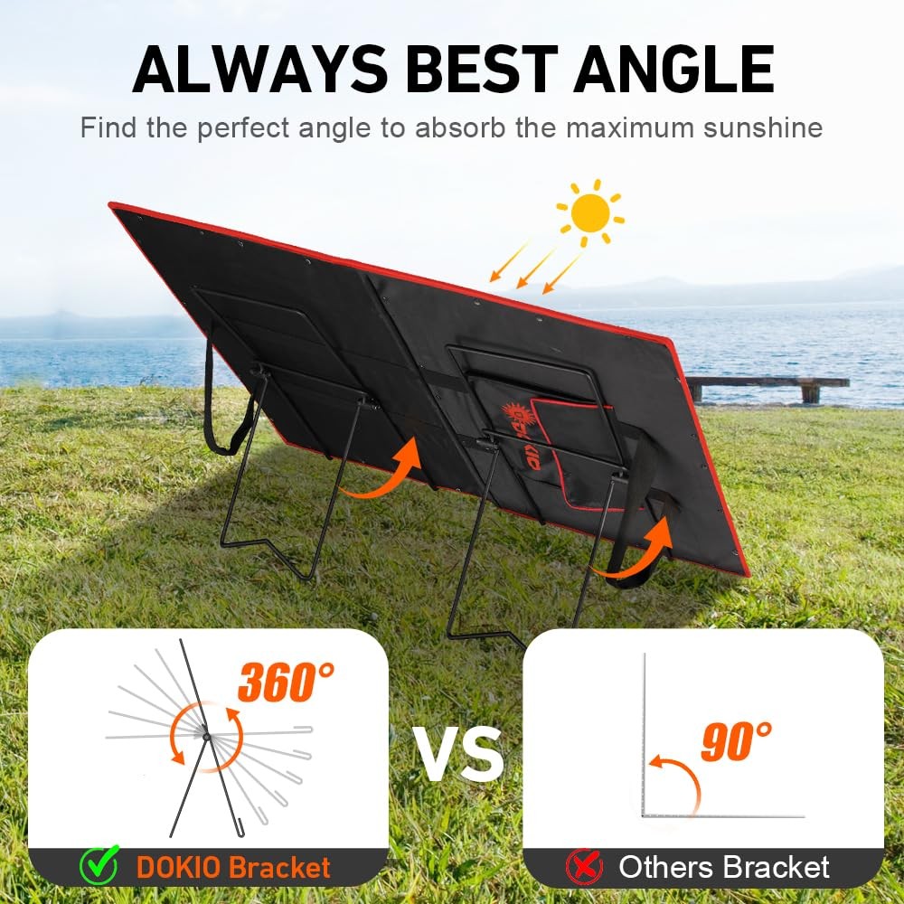 Adjustable Tilt Solar Panel Bracket – Portable Stainless Steel Stand for Fold…