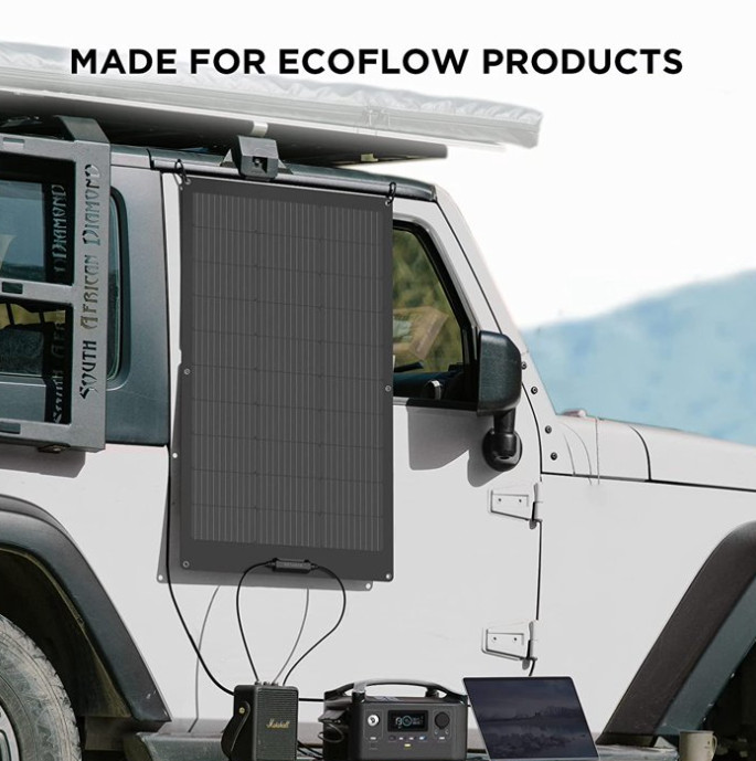 ECOFLOW 100W Outdoor IP68 Flexible Solar Panel High Efficiency Roof Solar Module