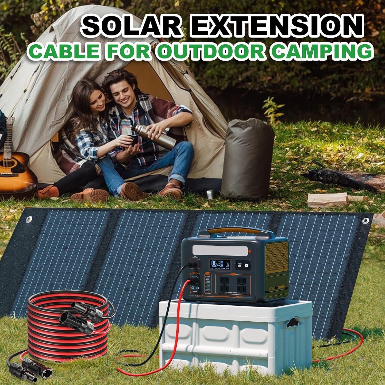 Heavy Duty 50ft Solar Panel Extension Cable – 10 Gauge, Tinned Copper, Low Loss