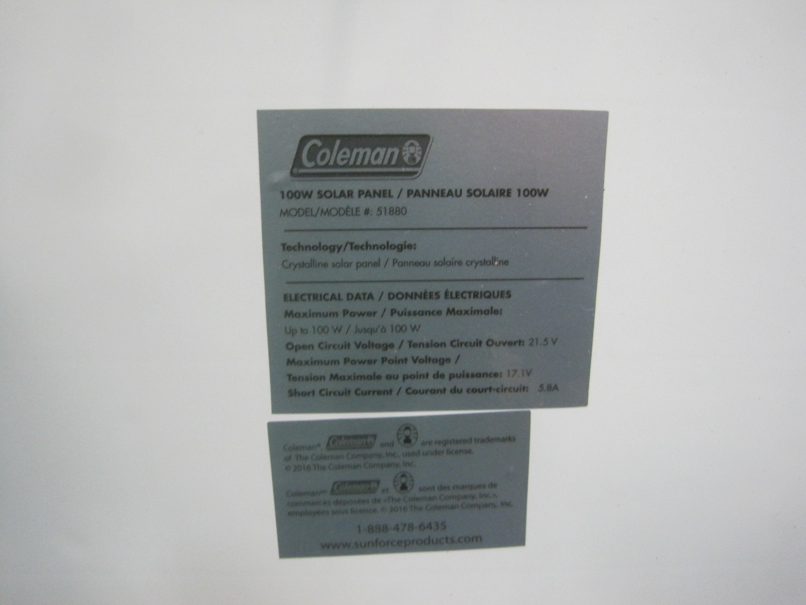 Coleman 100W Watt Solar Panel 12V Volt Poly Off Grid Battery Charge RV BOAT