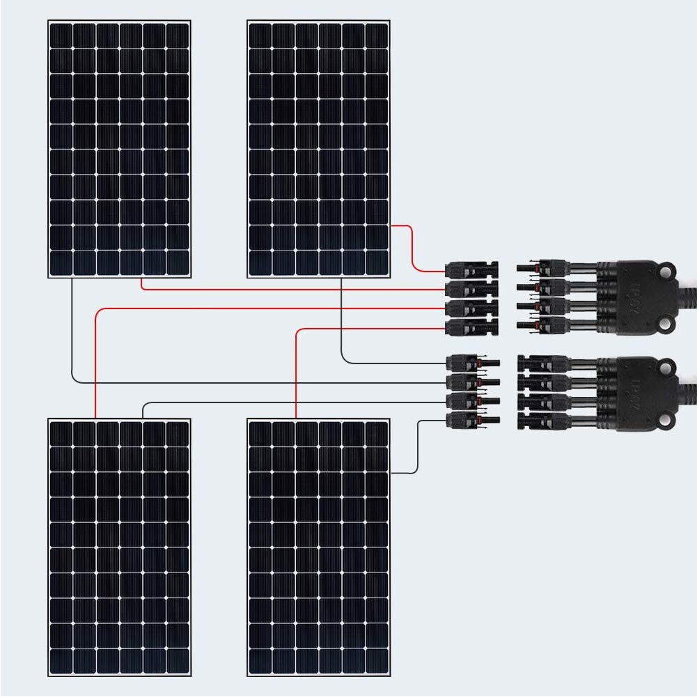 Solar Panel Y Branch Cable Connection Adapter Connector Extension Waterproof US