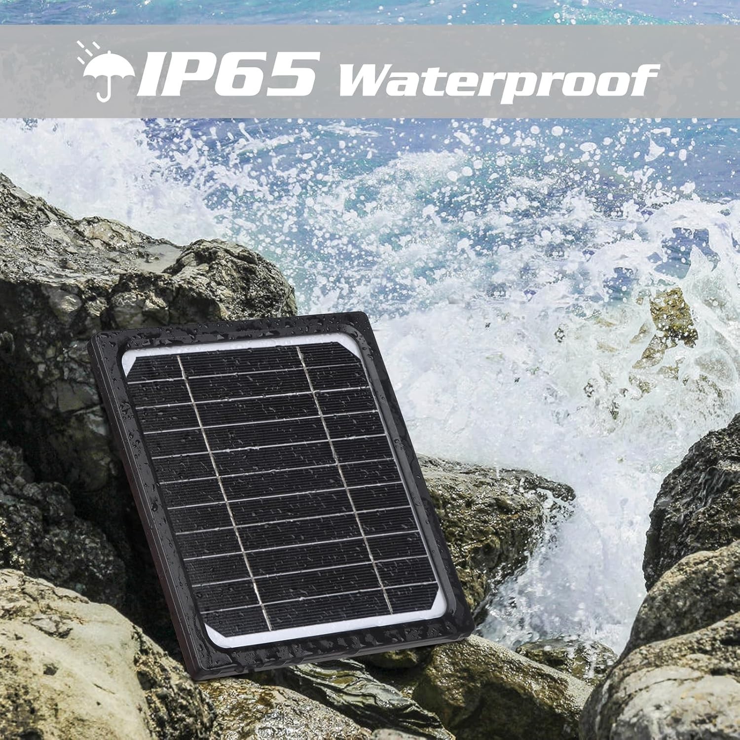 5W 12V Solar Panel for Trail Camera with 5200mAh Rechargeable Battery – Wate…