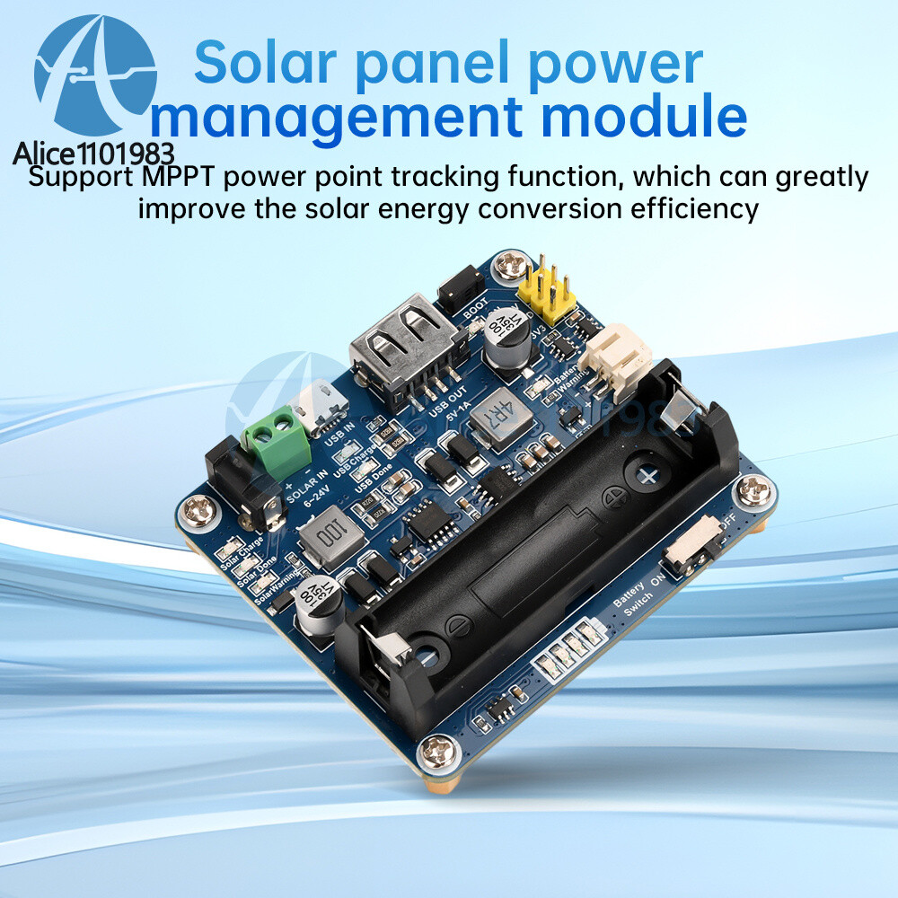 Power Manager Module for 6V~24V Solar Panel Support MPPT USB Battery Charging