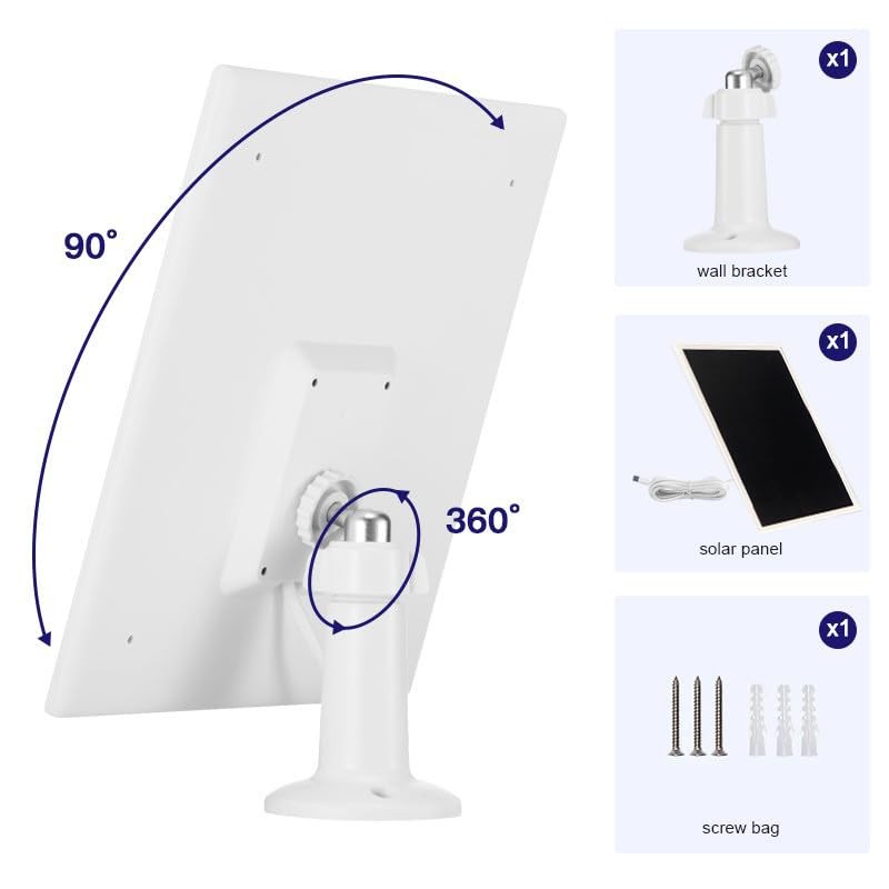 6W/5V Solar Panel Charger with Two connectors DC3.5 * 1.35 and USB-C, 6W Power