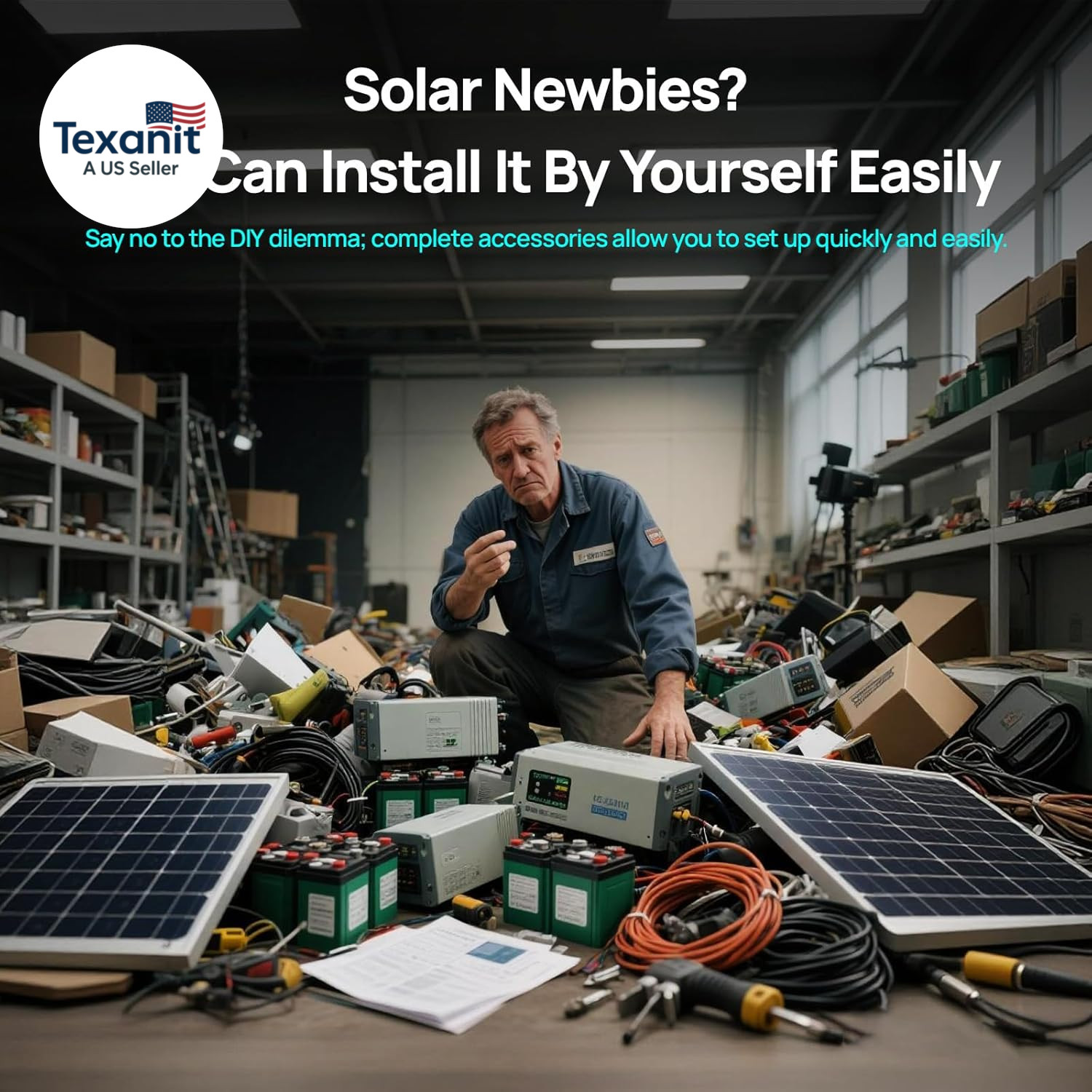 ECO WORTHY 12V 200W Solar Panel Kit with Battery and Inverter for RV off Grid:2P