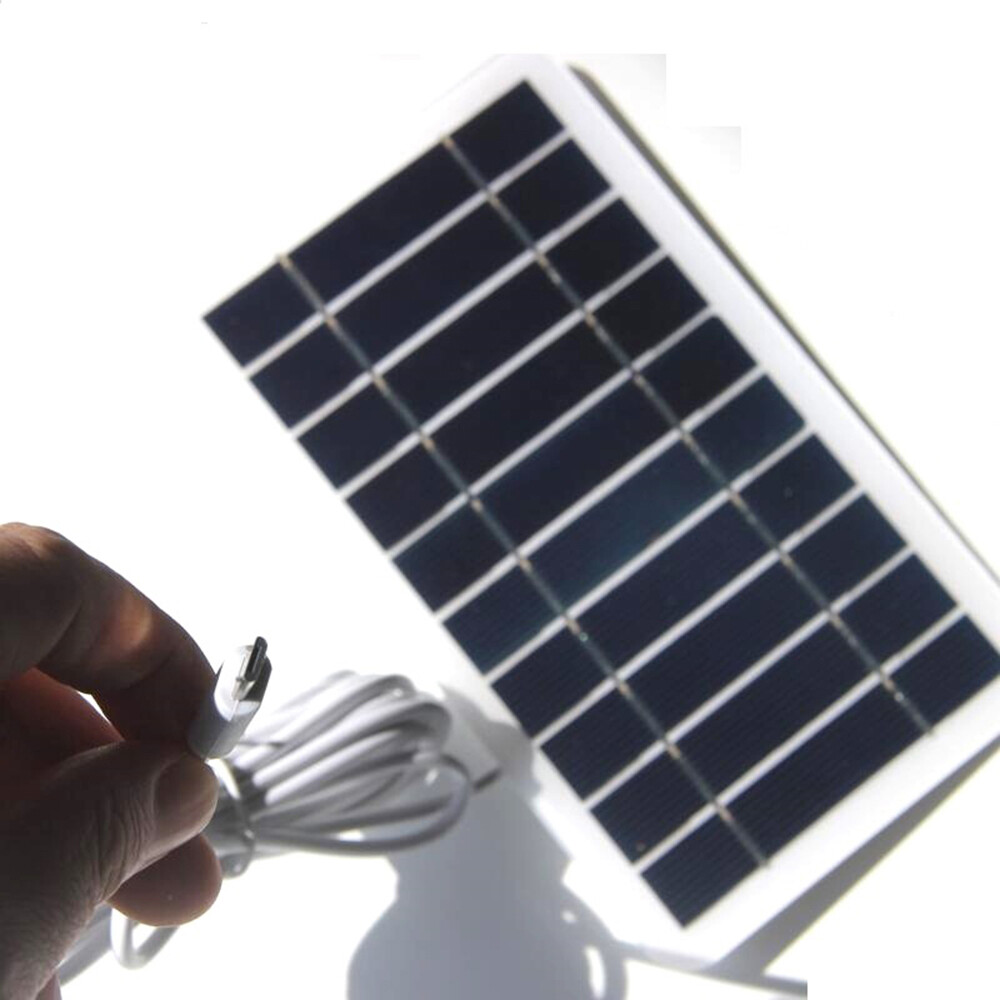 2W 5V Solar Panel Charger For Outdoor Phone Solar Mobile Power Charger Micro/USB