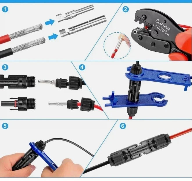 Male Female Wire Cable Connector Set 30A 1000V For Solar Panel Waterproof PVSet.