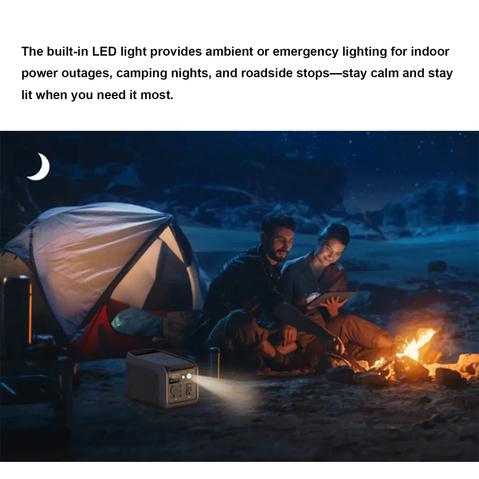 Dabbsson Portable Power Station 298Wh 300W w/ 120W Folding Solar Panel Camping