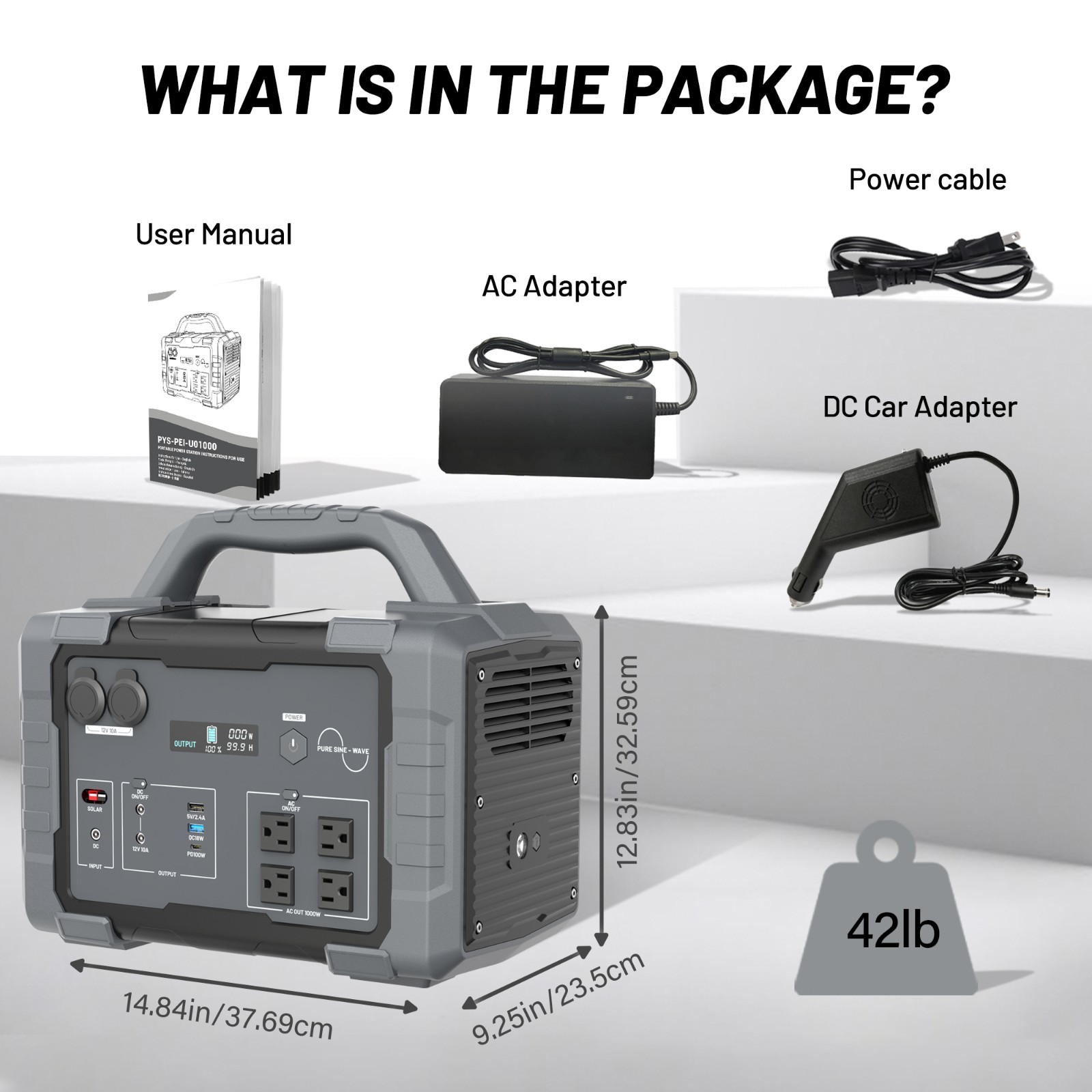 1000W US Standard Dual-Direction Fast Charging Portable Power Storage Device