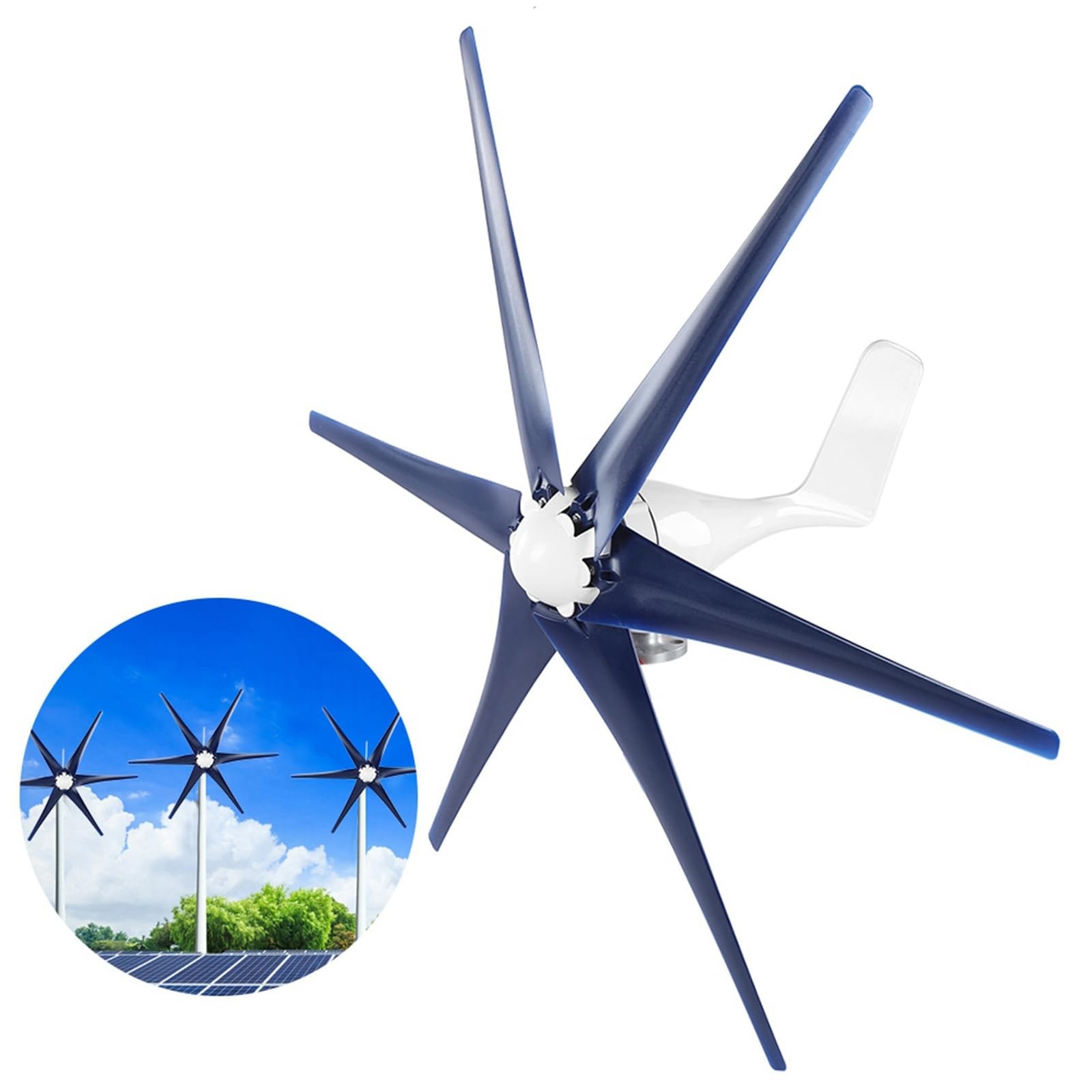 ViaGasaFamido 800W Wind Turbine Generator Kit 12V 24V 48V 6Blade Windmill System