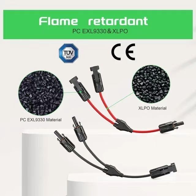 12AWG Solar Y Adapter Extension Cable Male Female Connector 2-Piece Set