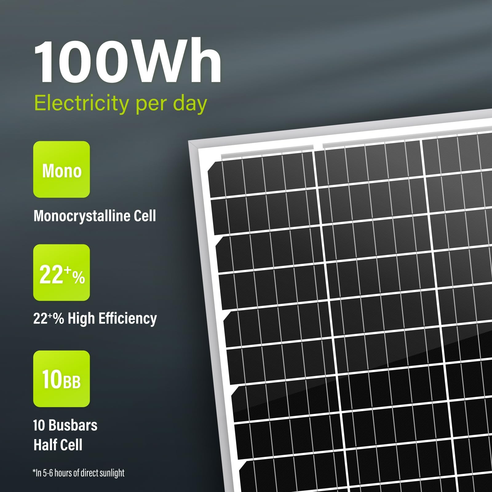 Newpowa 5-Pack 20W(Watts) 12V(Volts) 10BB Solar Panel Monocrystalline PV Modu…