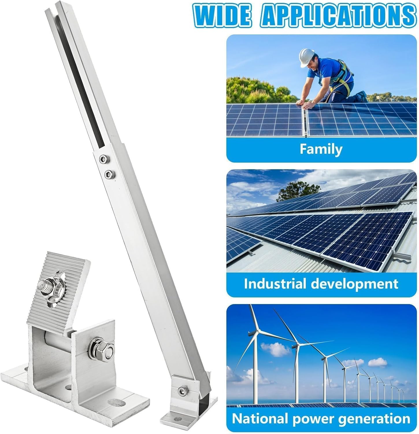 Adjustable Solar Panel Tilt Mount Brackets Aluminum Alloy Solar Panel Mounting S