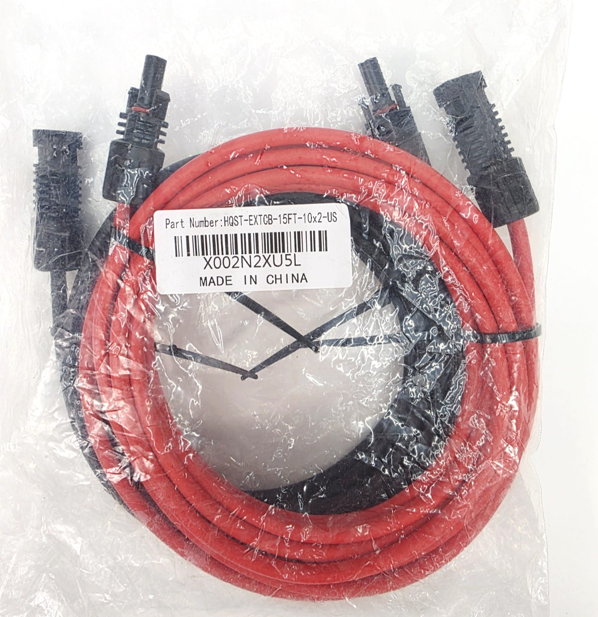 Solar Panel Extension IP67 Cable 15 Feet 10AWG with Female and Male Connector