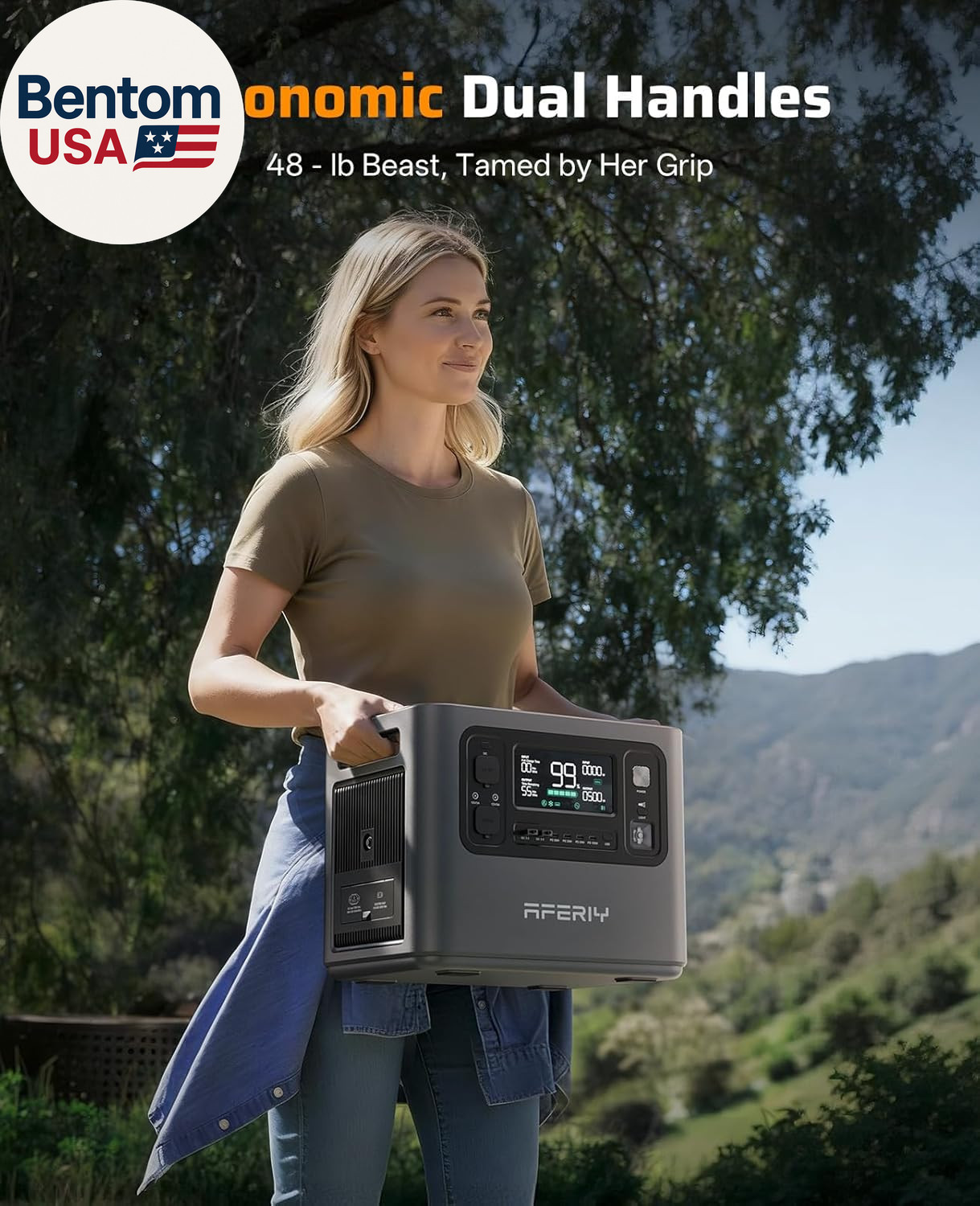 2048Wh Portable Power Station 2400W (Peak 4800W),P210 Lifepo4 Battery Generator,