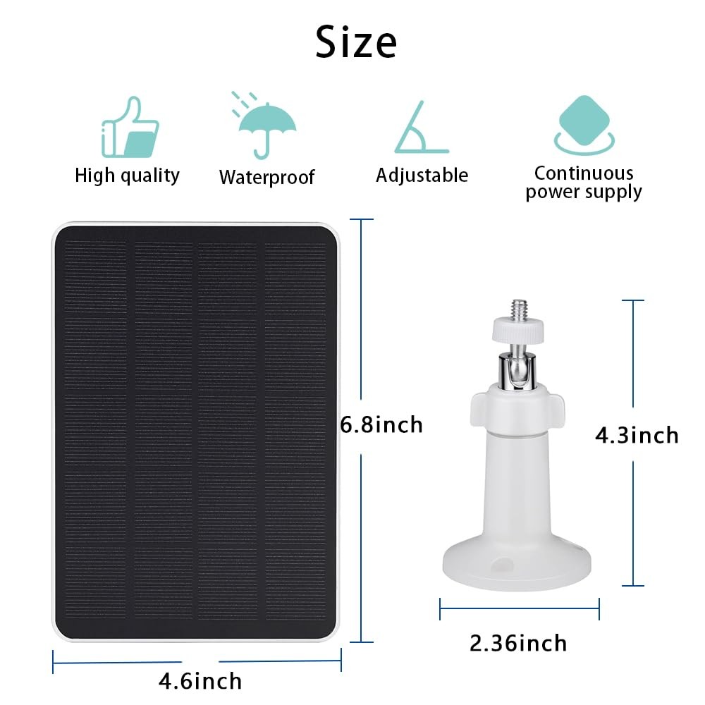 Solar Panel with SimpliSafe Outdoor Series 2 Wireless, 4W 5V Solar Panel with…