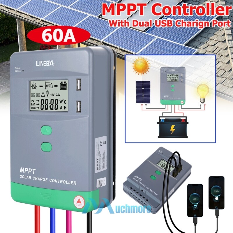 5200W 12/24/36/48V 30A~100A MPPT Solar Charge Controller Panel Battery Regulator