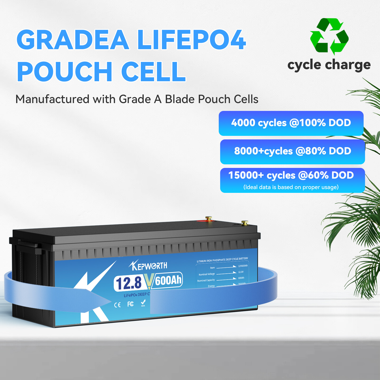 12V 600AH LiFePO4 Lithium Battery 200A BMS 15000+cycles RV Solar Panel Off-grid