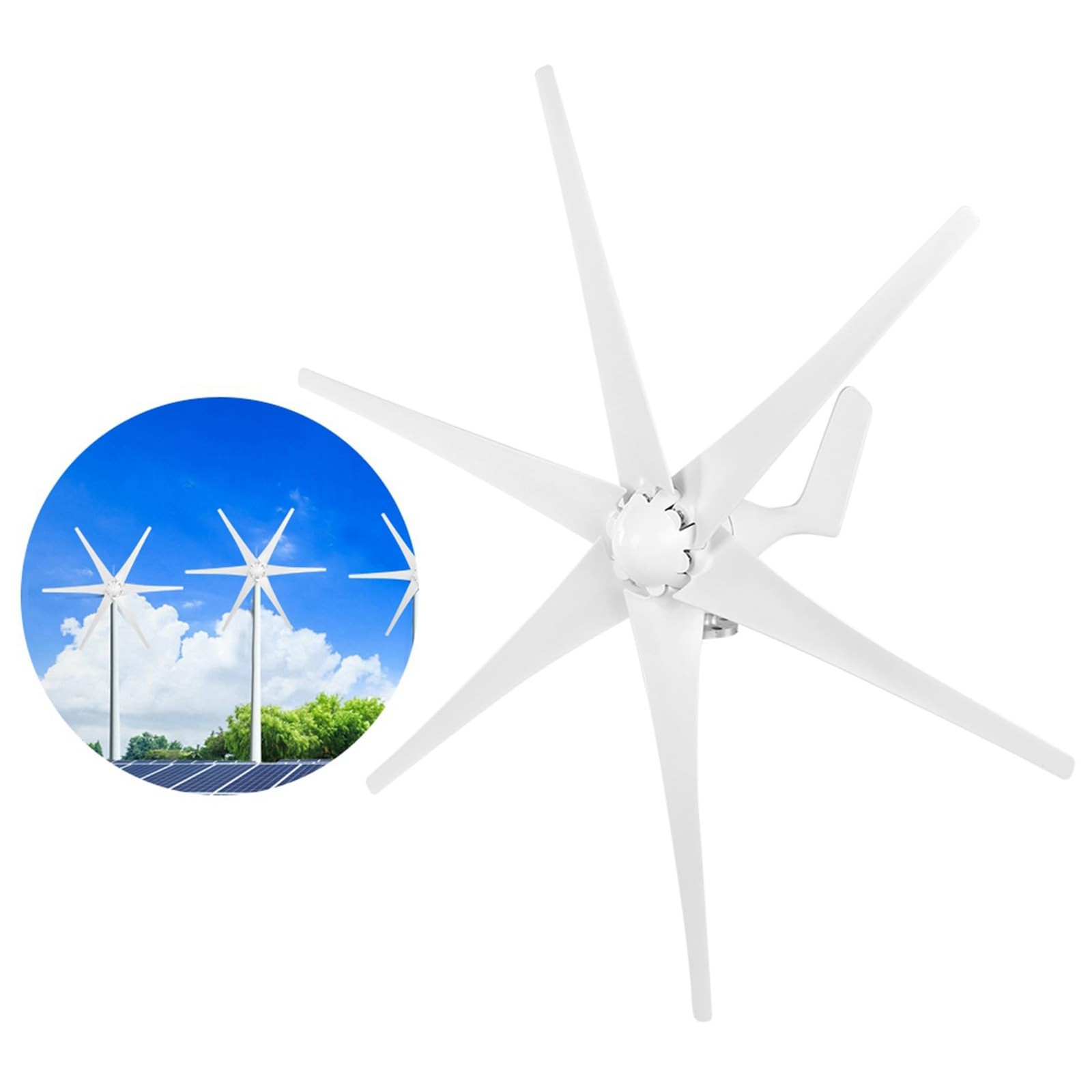 Wind Generator Kit, 800W 48V Off Grid Power Charging for Boats Cabins 6 Blade