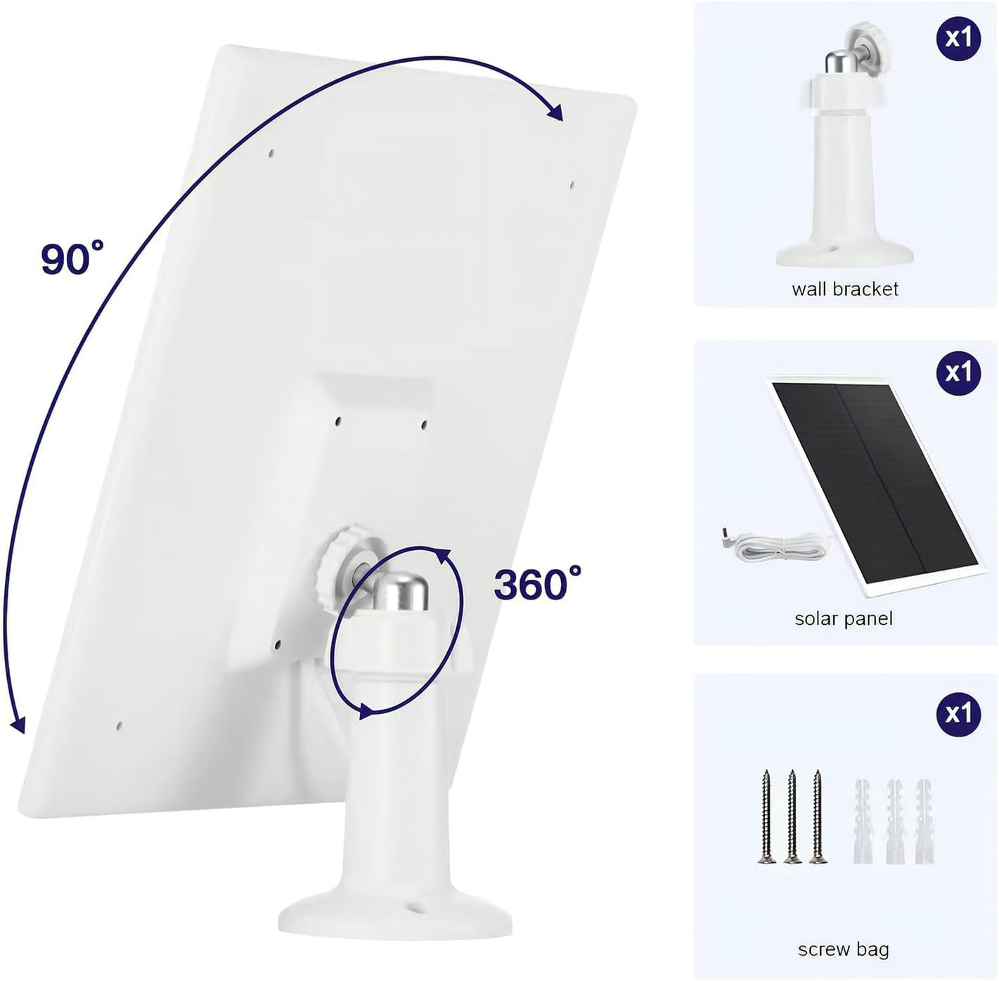 Solar Panel Charger for Bird Feeder Camera, Type-C Plug, 9.8Ft Long Cable, Water