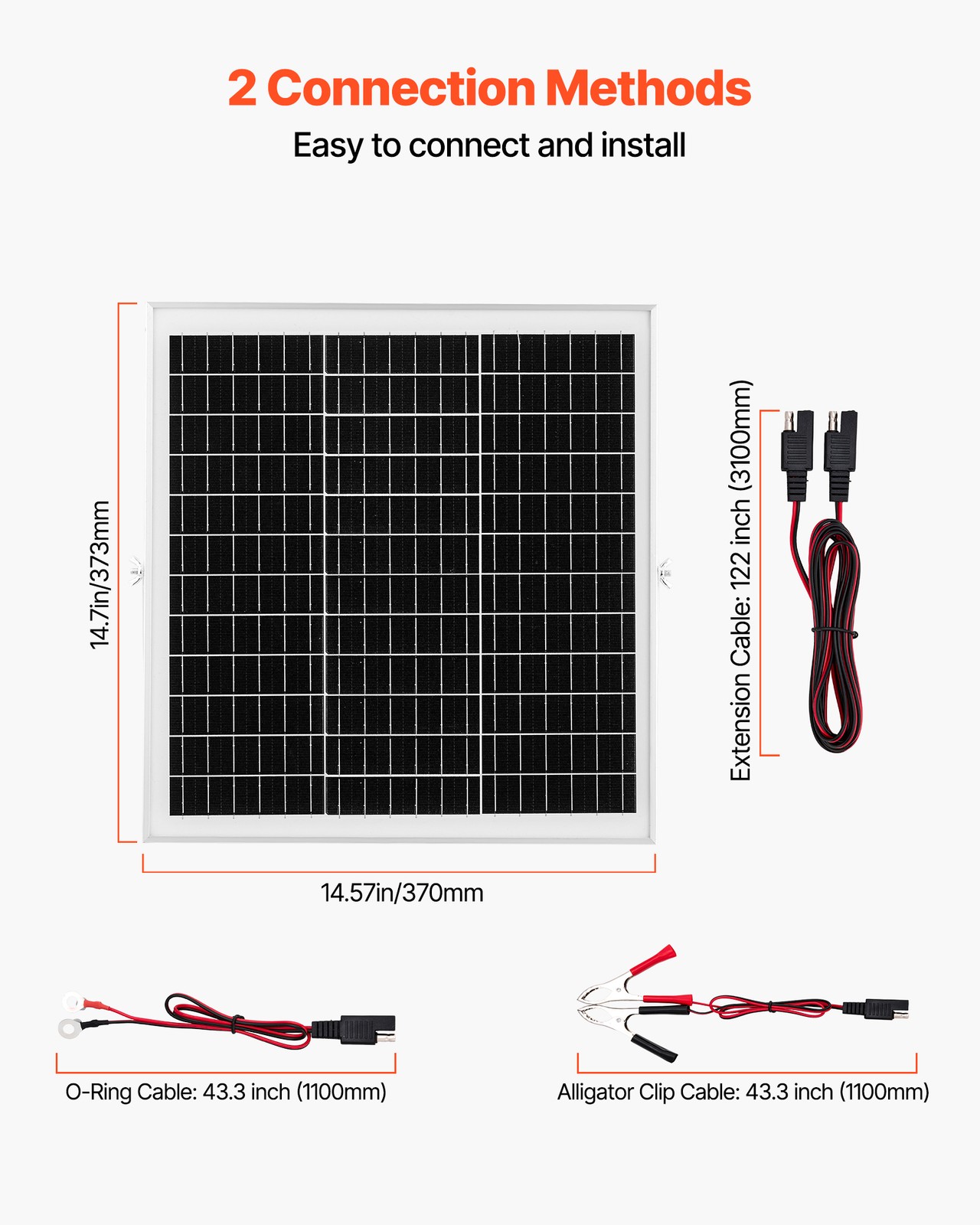 VEVOR Solar Battery Trickle Charger Maintainer 20W 12V with MPPT Controller