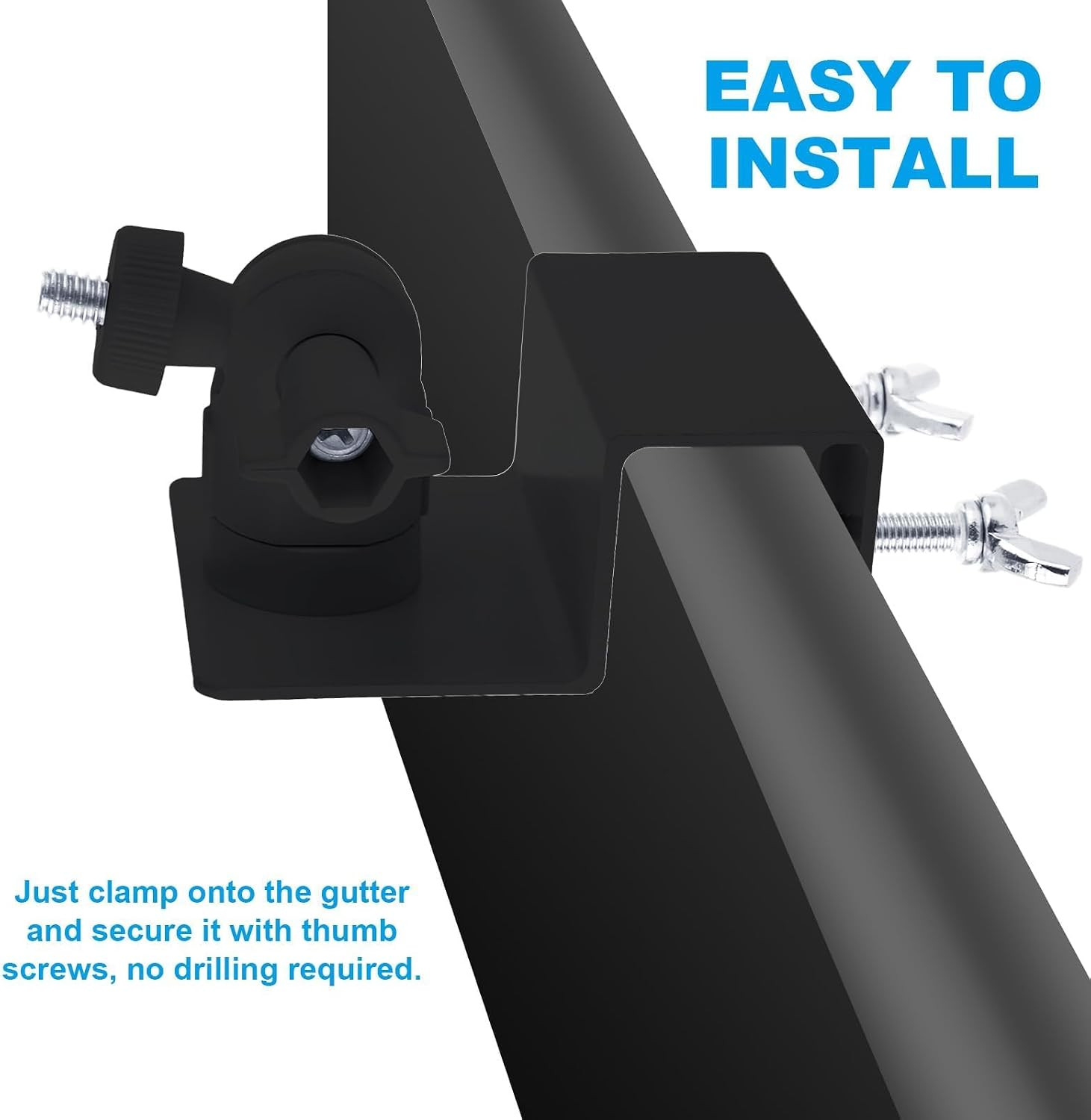 4 Pack Solar Panel Gutter Mount for Ring, Arlo, Blink Solar Panels, No-Drill Adj