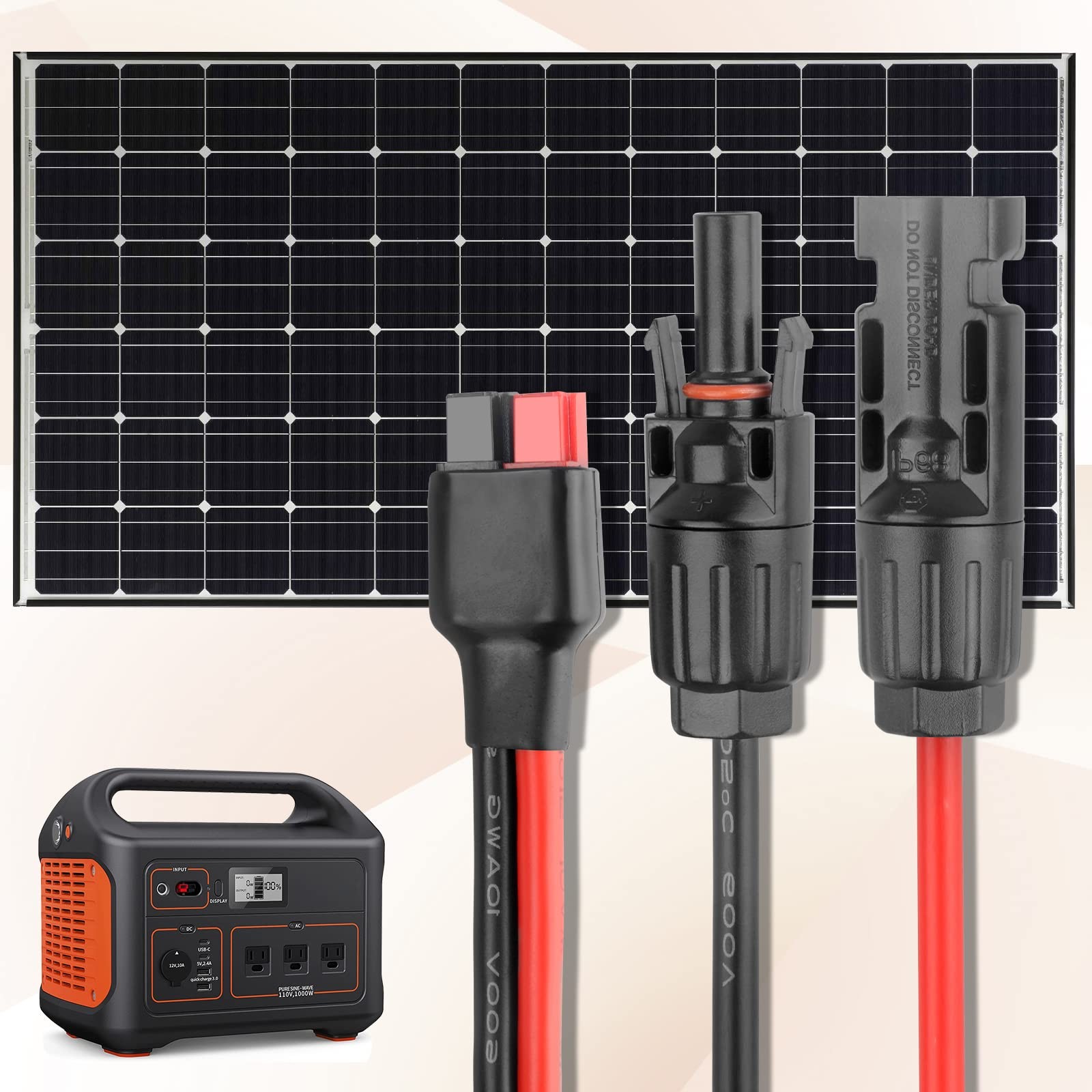 PAEKQ 10AWG Solar Panel Cable Connector Kit Compatible with Solar Connector and