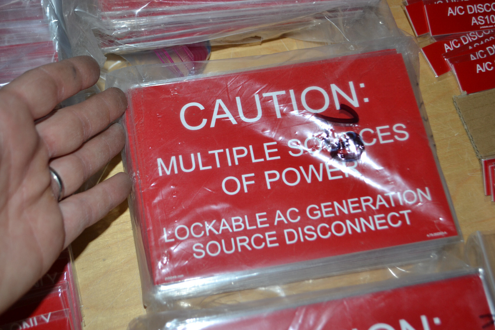 319 ~ Solar PV Warning Label Placards ~ Power Supply Sources for Utilities ~ g